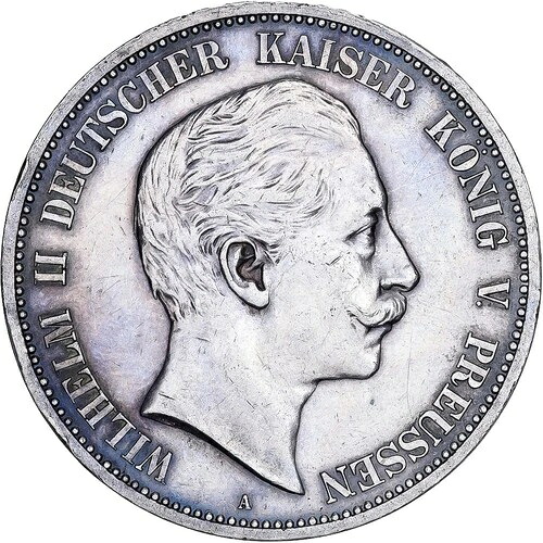 [#1166867] ドイツ諸州、プロイセン、ヴィルヘルム2世、5マルク、1893年、ベルリン、銀貨、AU