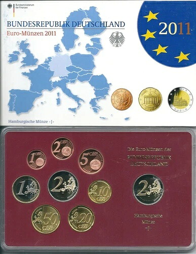 2011年 ドイツ 5マルク 9ユーロ硬貨 MF8792 の分割プルーフ