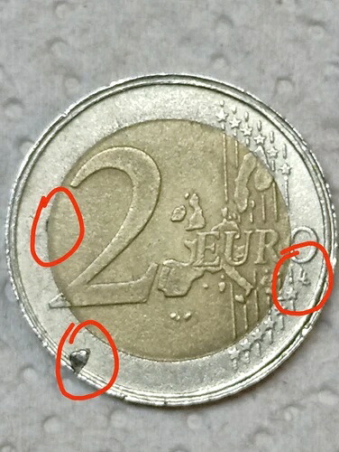 エラーのある2ユーロドイツ硬貨
