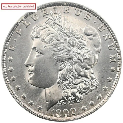 アメリカ 1900年 1ドル 1オンス 銀貨 PCGSクリーニング済み UNC詳細 モルガン・ダラー