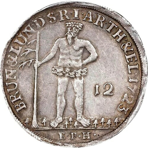 1723 EPH ドイツ諸州 ブラウンシュヴァイク カレンベルク ハノーバー ヴィルトマン 1/3ターラー PCGS AU 55