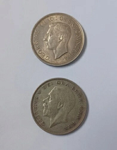 1936-43年 英国国王ジョージ6世戴冠式用に鋳造された銀製ハーフクラウン（ロット）