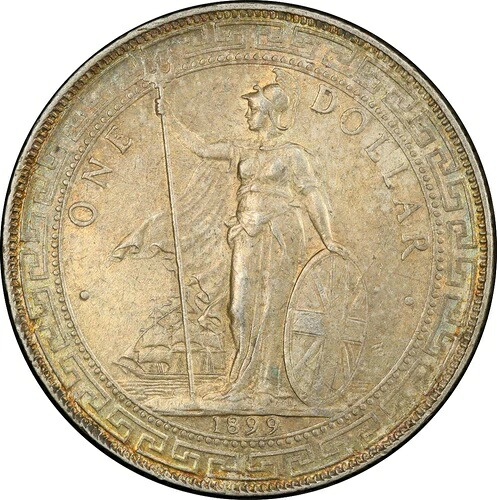 1899年-B PCGS MS62 英国トレード T $1 ボンベイ 素晴らしいアピール PQtone!-|WORLD RESOURCE【QUEEN店】