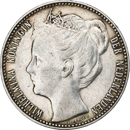 [#1048519] オランダ、ウィルヘルミナ1世、グルデン、1906年、希少、シルバー、EF、KM:122.2