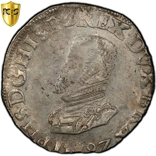 [#908025] ブラバント公国、フィリップ2世、ドゥカトン、1597年、アントワープ、銀、PCGS、UNC-