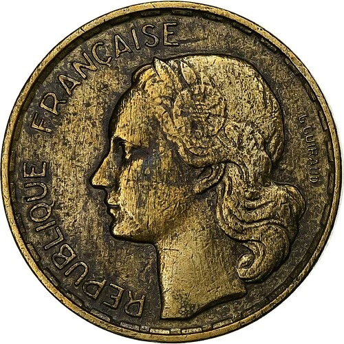 [#135251] フランス、20 フラン、ギロー、1954 年、ボーモン・ル・ロジェ、銅アルミニウム、B-｜WORLD RESOURCE【QUEEN店】