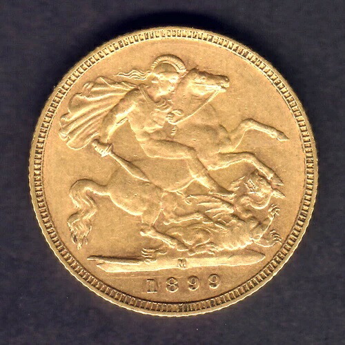 オーストラリア。1899年メルボルン - ハーフソブリン金貨。gVF/aEF - 光沢あり