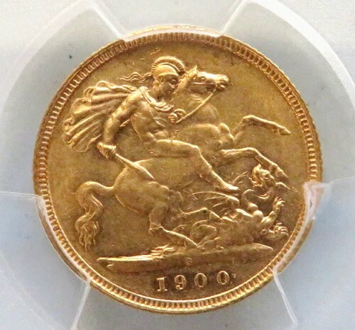 オーストラリア。1900年シドニー - ハーフソブリン金貨。光沢あり - gEF/aUNC。PCGS AU55
