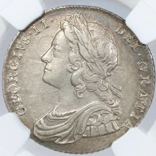 1732年 イギリス 1シリング NGC AU55 - ESC-1196 プルーム＆ローズ