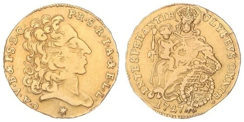 バイエルン 1/4 カロリン 1727 カール・アルベルト (1726-1745) SS 99096