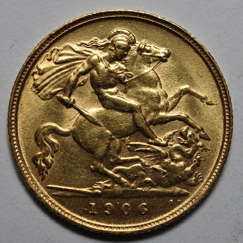 英国エドワード2世ハーフソブリン金貨1906年（ハーフポンド） 301,455円