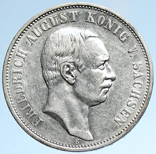 1912年 ドイツ ドイツ諸州 ザクセン フリードリヒ3世 旧式 銀貨 3マルク i107415｜WORLD RESOURCE【QUEEN店】