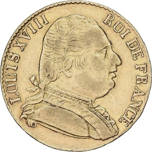 [#639394] フランス、ルイ18世、20フラン、1815年、ロンドン、金、EF、ガドゥリー:102｜WORLD RESOURCE【QUEEN店】