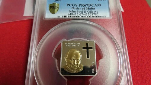 2005年 ヨハネポール NGC PR69 マルタ クリスチャン バチカン0.999 シルバー ゴールドプレート スワロフスキー-｜WORLD RESOURCE【QUEEN店】
