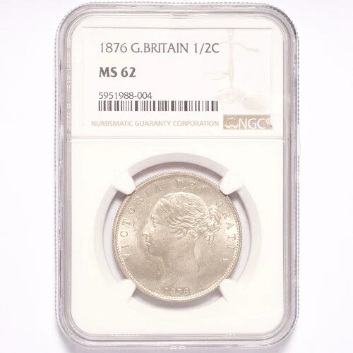1876年 英国クラウン ハーフ NGC MS62-