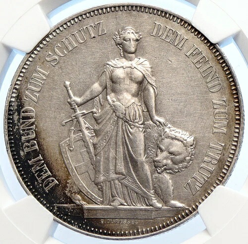 1885年 スイス ベルン スイス射撃祭 銀貨 5フラン NGC i106424