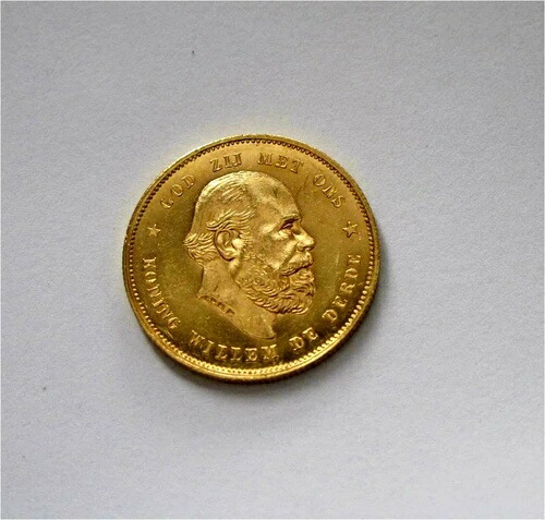 1879年 オランダ 10グルデン金貨 ブローデックス ウィリアム3世 UNC KM #106