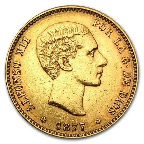 1876 ～ 1880 年 スペイン ゴールド 25 ペセタス アルフォンソ 12 世 平均サーキット