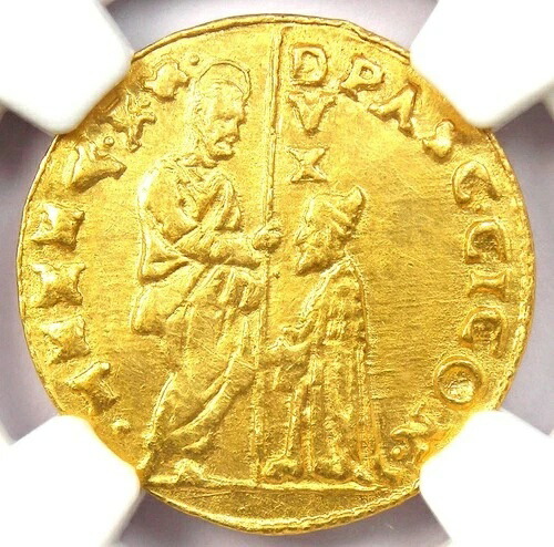 1585-1595年 イタリア ヴェネツィア シコーニャ ゴールド ゼッキーノ 1Z キリストコイン -NGC UNC MSディテール-
