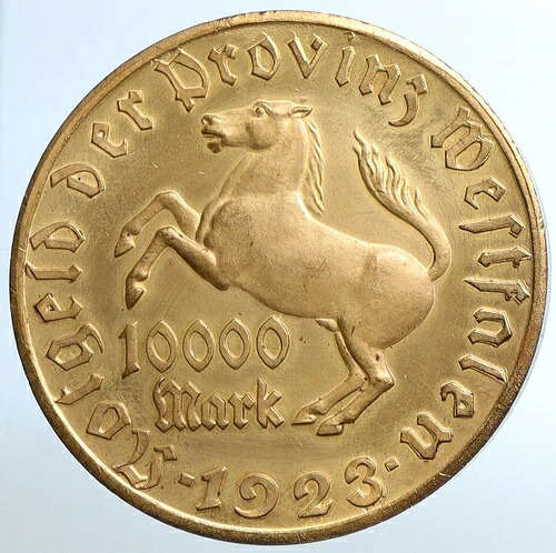 1923 ドイツ ワイマール ウェストファリア 10000 マルク NOTGELD コイン Freiherr Stein i110869 234,300円
