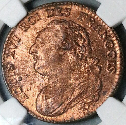 1791-D NGC MS 65 フランス 12デニール ルイ16世革命コイン POP 2/1 (23040101C)