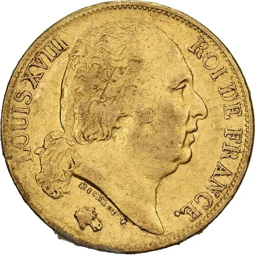 [#1512285] フランス、ルイ18世、20フラン、1817年、パリ、金貨、VF(30-35)、ガドゥリー