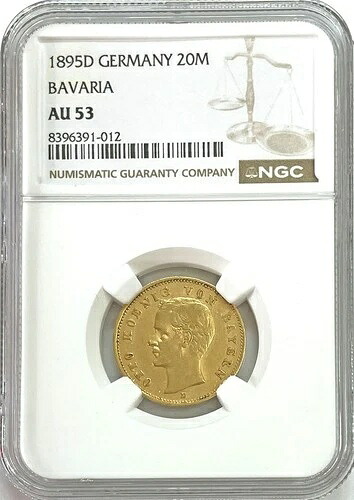1895年 D ゴールド ババリア ドイツ 20 マークキング オットーコイン NGC 約 UNC 53-｜WORLD RESOURCE【QUEEN店】 245,850円