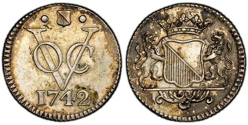 NEIユトレヒト。 1742 AR デュイット。 PCGS SP58。ユトレヒト。 Scho.-321;パッソン14.5。