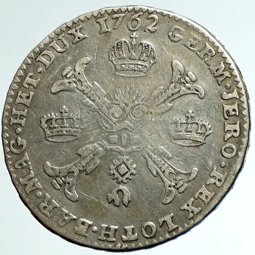 1762年 ベルギー王妃 マリア・テレジア 旧銀貨 クローネンターラー i101846