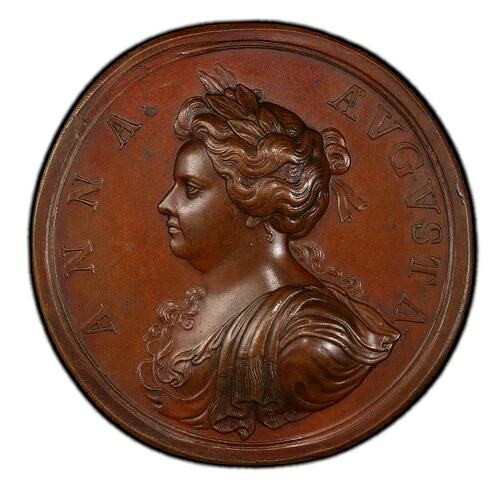 イギリス - 1711年 アンヌ - ブーシャン占領記念ブロンズメダル - PCGS SP62 - 希少