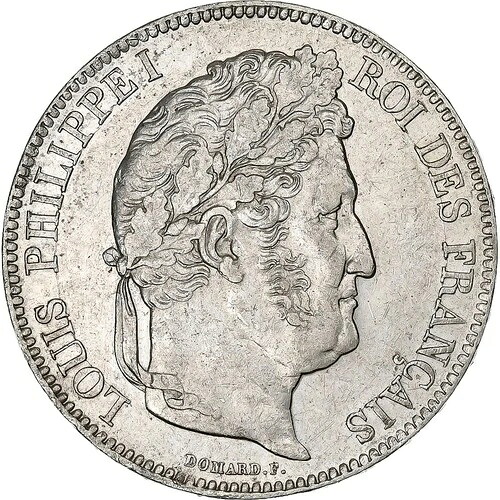 [#1201250] フランス、5フラン、ルイ・フィリップ、1837年、リヨン、銀貨、MBC+、KM:749.4-