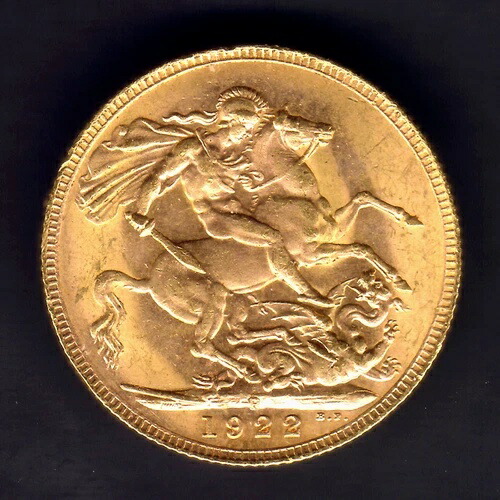 オーストラリア。1922年パース - ソブリン金貨。ほぼ完全な光沢 - gEF/aUNC 352,440円