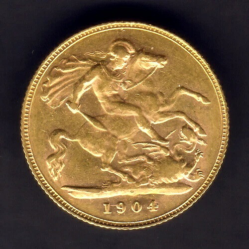 オーストラリア。1904年パース - ハーフソブリン金貨。光沢あり。aEF