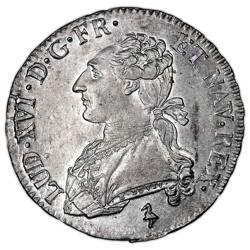 コイン - フランス ルイ 16 世 - 1/2 ?cu aux Branches d'Olivier - 1784 A パリ-