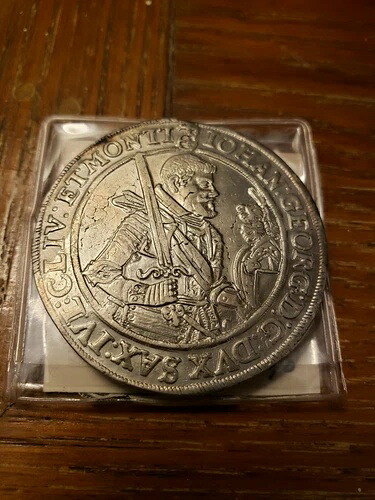 1624年 ザクセン、ヨハン・ジョージ1世 銀ターラー貨幣（リックスドル）