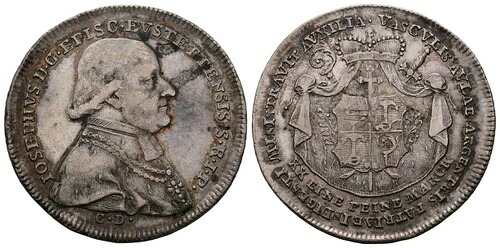 アイヒシュテット司教区 - 1/2 ターラー 1796、ミュンヘン 13.94 G シュトゥーベンベルクのヨーゼフ 179｜WORLD RESOURCE【QUEEN店】