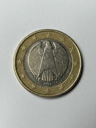 希少な1ユーロ硬貨 ドイツ 2002年 製造ミス