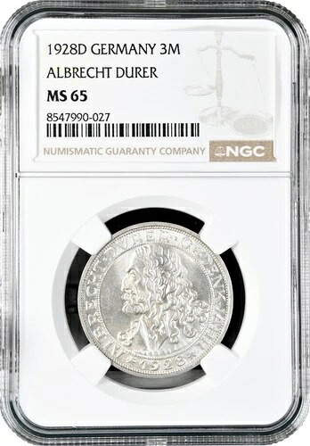 ワイマール共和国 3 ライヒスマルク 1928、NGC MS65、「アルブレヒト デューラーの死 400 周年」｜WORLD RESOURCE【QUEEN店】 182,050円