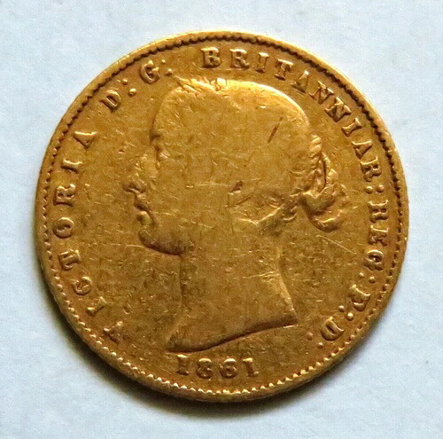オーストラリア。1861年シドニー造幣局発行のハーフソブリン金貨。美品 - 微光沢｜WORLD RESOURCE【QUEEN店】
