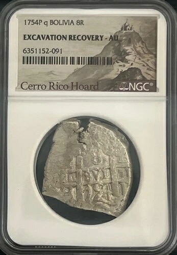 セロ・リコの発掘調査で発見された8レアーレの土地、1754年NGC AU付