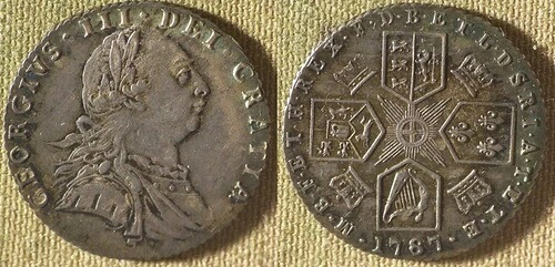 英国:1787年 6ペンスジェムBU ナイスパティナ #606.1 IR8498-
