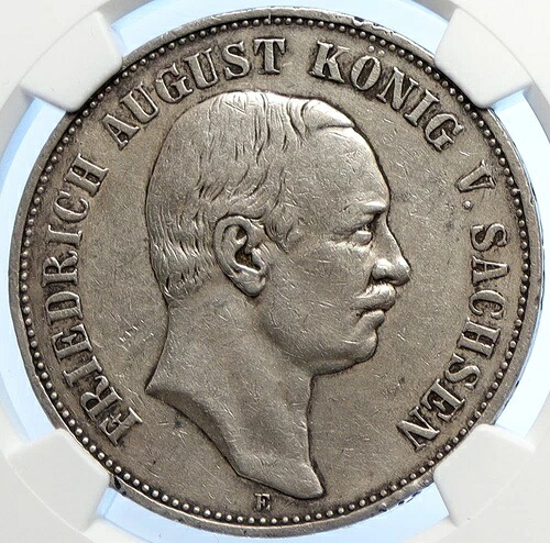 1908 E ドイツ国家サクソニーキングフリードリッチシルバー 5 マークコイン NGC i106592-