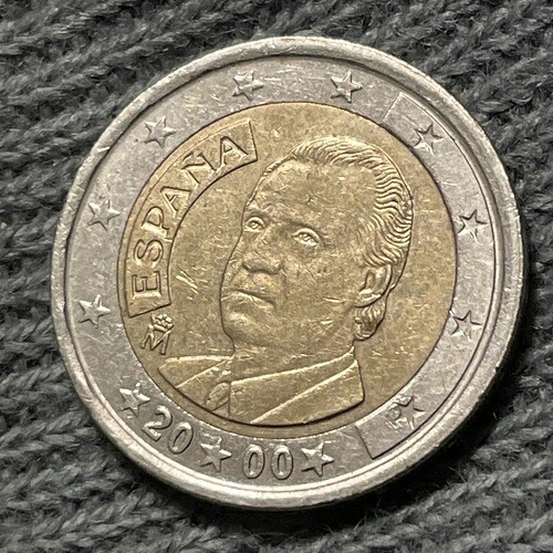 2ユーロ硬貨 スペイン 2000