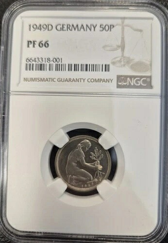コイン Frg 50 Pfennig 1949 D プルーフ Pf NGC PF66 スーパーブ ハイグレード ポップ 3/1-|WORLD RESOURCE【QUEEN店】
