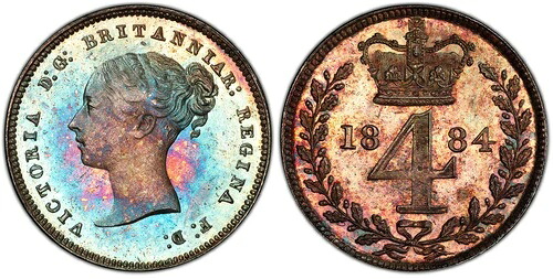 イギリス ヴィクトリア 1884年 AR マウンディセット。PCGS PL65-PL64 (プルーフライク) S-3916|WORLD RESOURCE【QUEEN店】