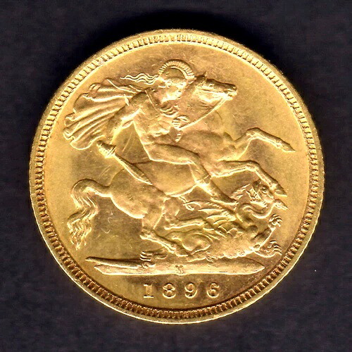 オーストラリア。1896年メルボルン - ハーフソブリン金貨。ほぼ完全な光沢 - EF/gEF｜WORLD RESOURCE【QUEEN店】