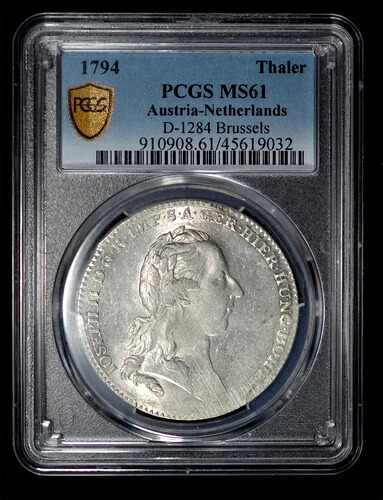 PCGS MS61 1794 オーストリア - オランダ シルバー ターラー - 唯一のトップ ポップ!!! 187,000円