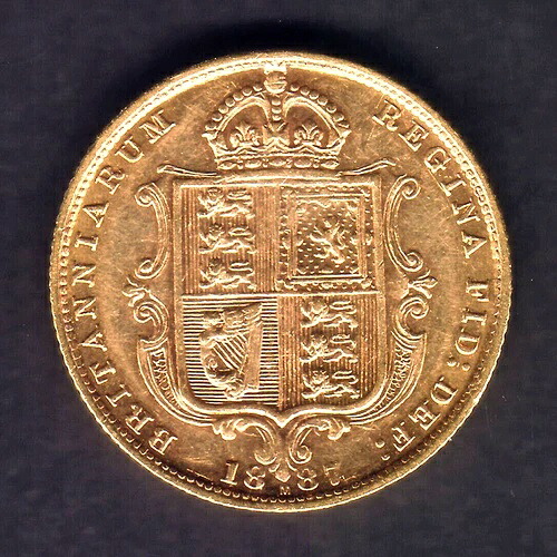 オーストラリア.. 1887年 メルボルン、ジュビリーヘッド - ハーフソブリン。aEF/EF - 光沢あり｜WORLD RESOURCE【QUEEN店】