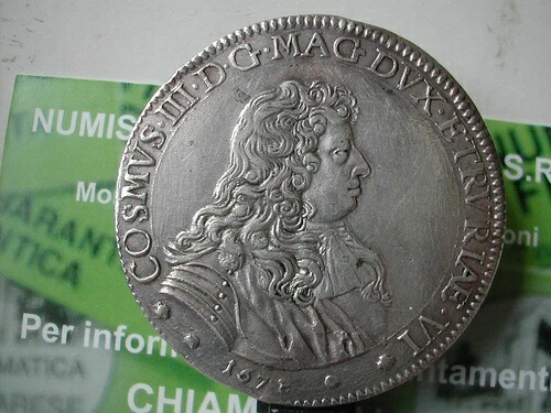 イタリア フローレンス コジモ三世(1670-1723)ゴージャスナ ピアストラ 1678 キリストの洗礼-
