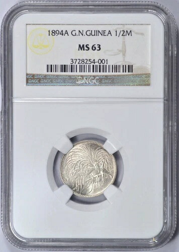 1894年 ドイツ ニューギニア 1/2 マークNGC MS63 パラダイスバードスカースコイン-｜WORLD RESOURCE【QUEEN店】